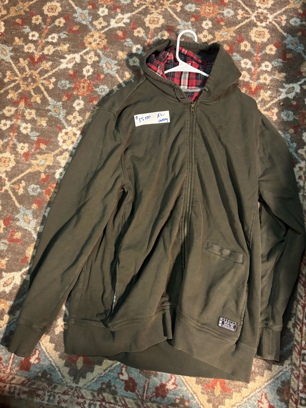 Hurley Dark Olive Green Zip-Up Jacket